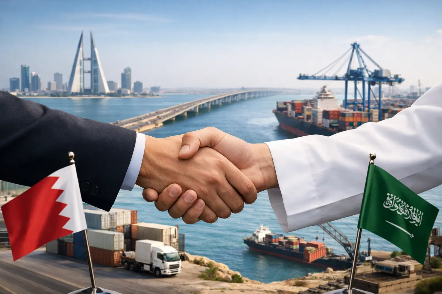 الربط التجاري بين البحرين والسعودية وفرص التوسع